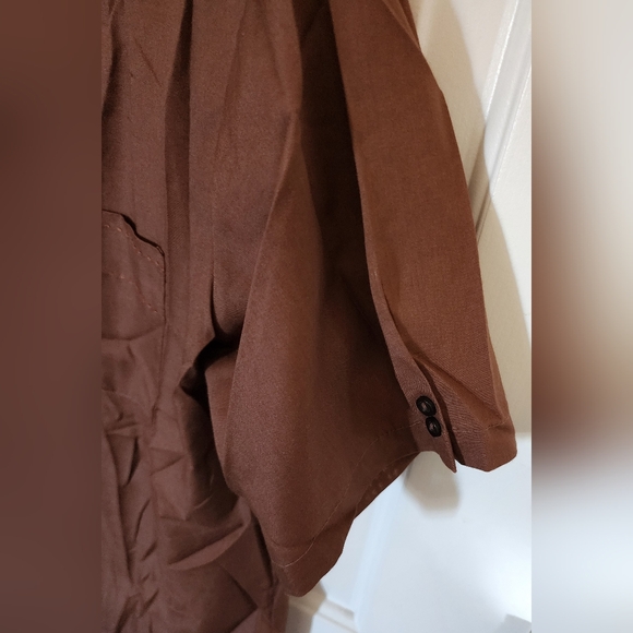 Vtg 1960s Mr. California Shirt Chess Crest Stitch Pockets Brown Size M Rat Pack - Picture 3 of 6